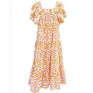 Ro's Garden Jenna Dress Imogene Orange Size M
